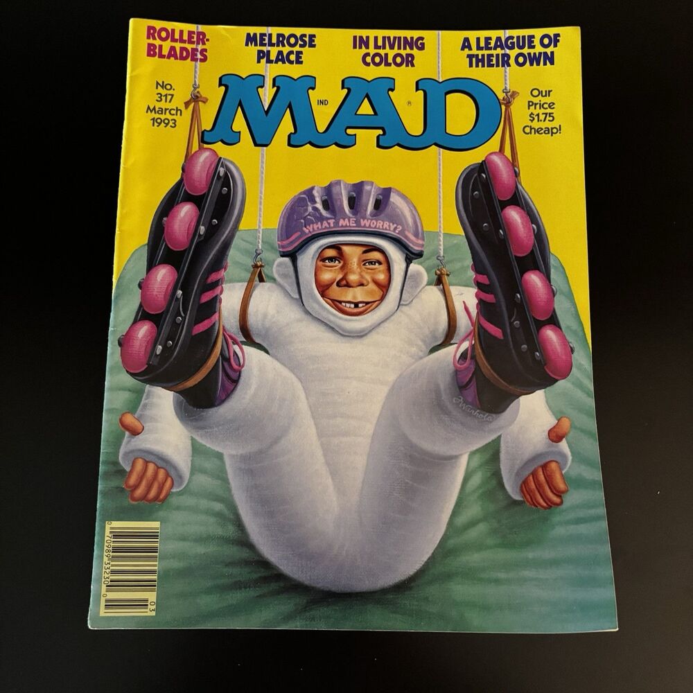 Mad Magazine March 1993 Number 317 Rollerblading Alfred E Neuman Vintage